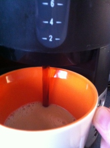 Step Four:  Fill Cup With Freshly Brewed Coffee.  